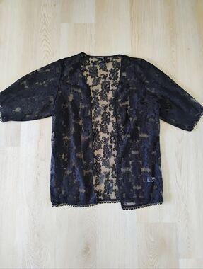 Express Black Lace Kimono Cover-Up